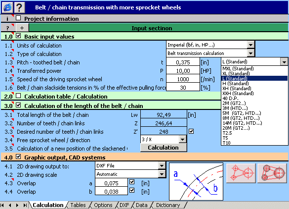 MITCalc - Multi pulley calculation Screenshot